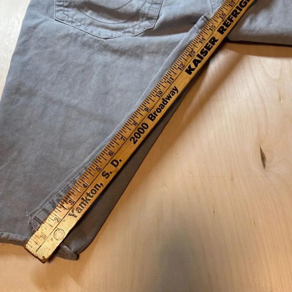TRUE RELIGION Straight Cut Off NATURAL BIG‎ T Shorts Flap Pockets 36